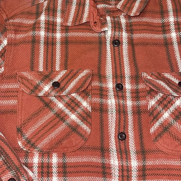 Duluth trading  orange heavy weight plaid shacket size large Duluth untuck - Picture 2 of 8